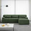 Canapé-lit modulaire en L vert chenille de luxe à 4 places sans assemblage requis-352994177-352994176
