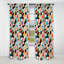 Motif tendance rose et bleu des années 70 - rideau occultant géométrique abstrait - 1 panneau-107545692