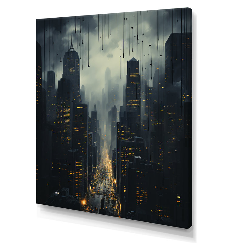 Lashada gratte-ciel monochromatique Metropolis I - impression, Toile tendue, H 32 po x l 24 po x P 1 po