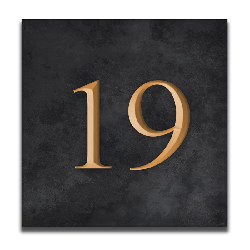 Velia 17.78cm H Stone House Number, Gold, 19