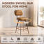 Swivel Upholstered Counter Stool with Metal Frame-437404462