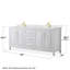 Ensemble de meuble-lavabo double 80 po avec dessus en quartz et miroir Daria-100481639-100481644-100501961