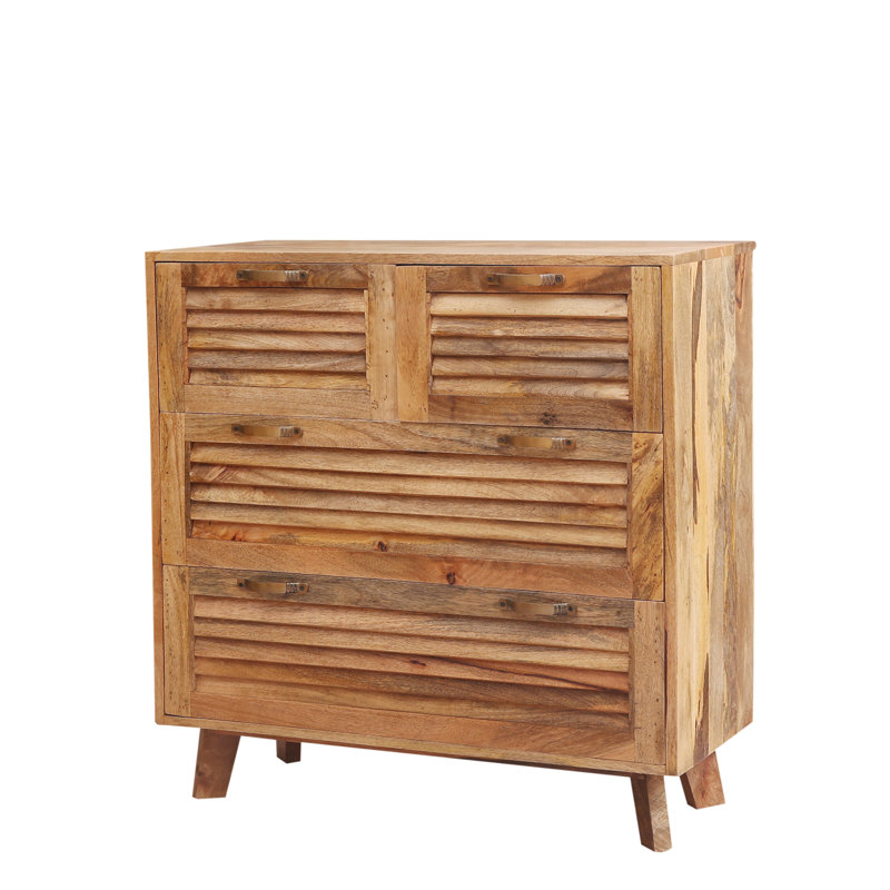 Altamirano Solid Wood 90cm W 4 - Drawer Chest of Drawers
