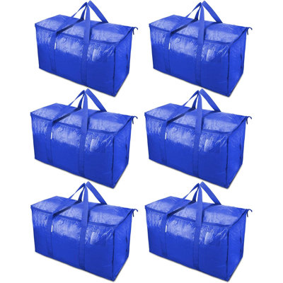 Paquet de 6 sacs de transport extra larges avec fermetures à glissière et poignées de transport