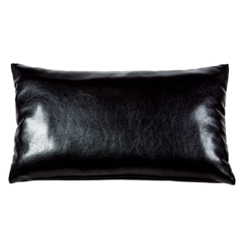 Housse de coussin lombaire en similicuir Liam, Faux duvet