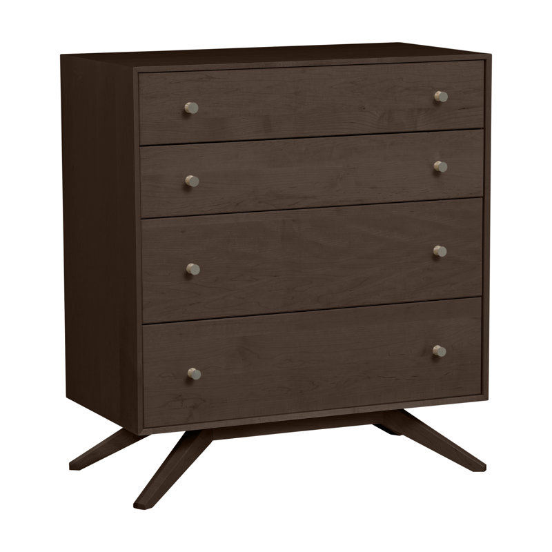 Commode 4 tiroirs Astrid, Cerise fumée, Conventionnel