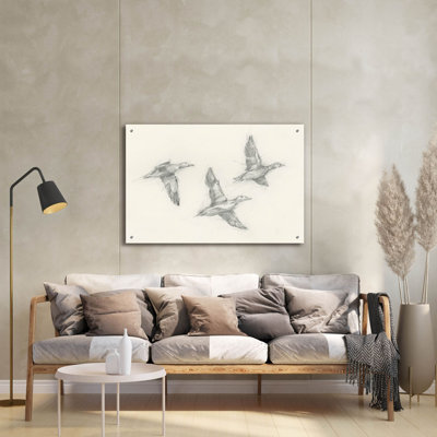 Art mural en verre acrylique épique «Mallard Duck Sketch 1» par Ethan Harper, 36 po x 24 po