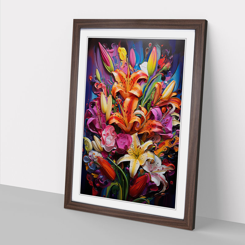 Single Picture Frame Print on Wood, Walnut Framed, 64cm H x 46cm W
