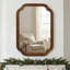 Miroir de coin décoratif en bois massif arrondi pour rehausser l'élégance et le style-407722576-407722578