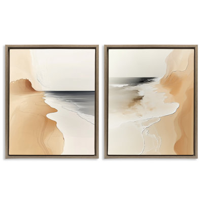 «Abstract Beach Dunes», ensemble de 2 toiles flottantes encadrées, design par Annabelle Hall