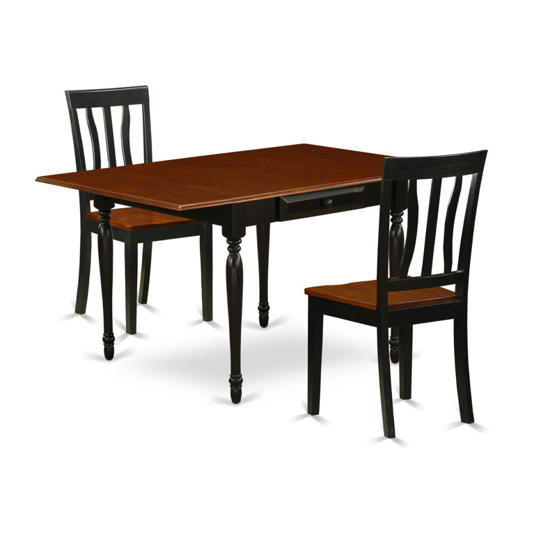 Ensemble de salle à manger Boxborough, Noir, 3 pièces, Cerisier