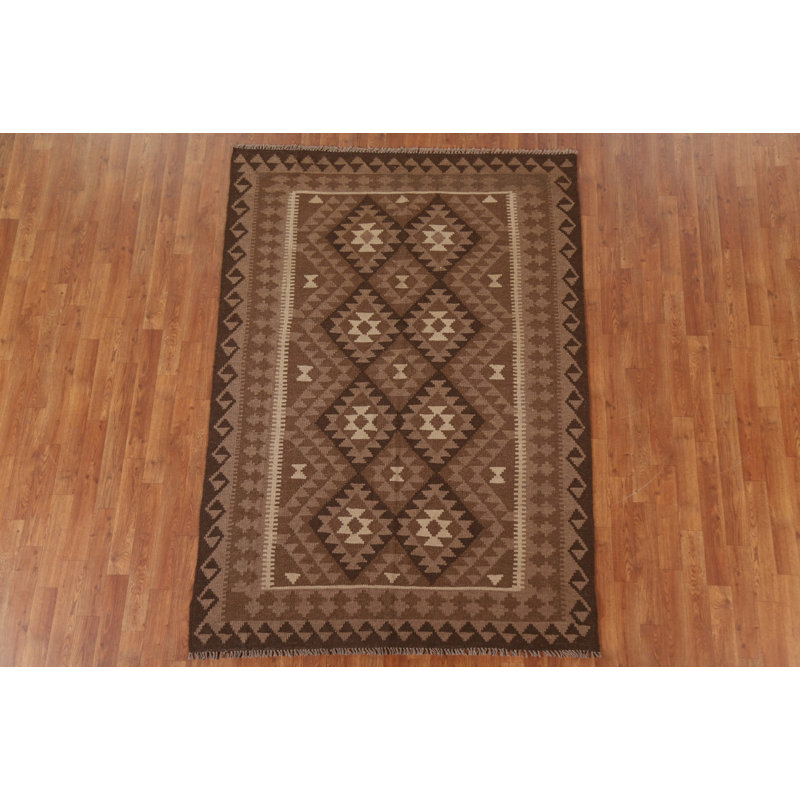Tapis oriental brun Kilim 5 x 7