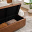 Banc de rangement capitonné avec plateau rabattable