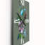 Horloge murale traditionnelle mauve et turquoise-1255289966