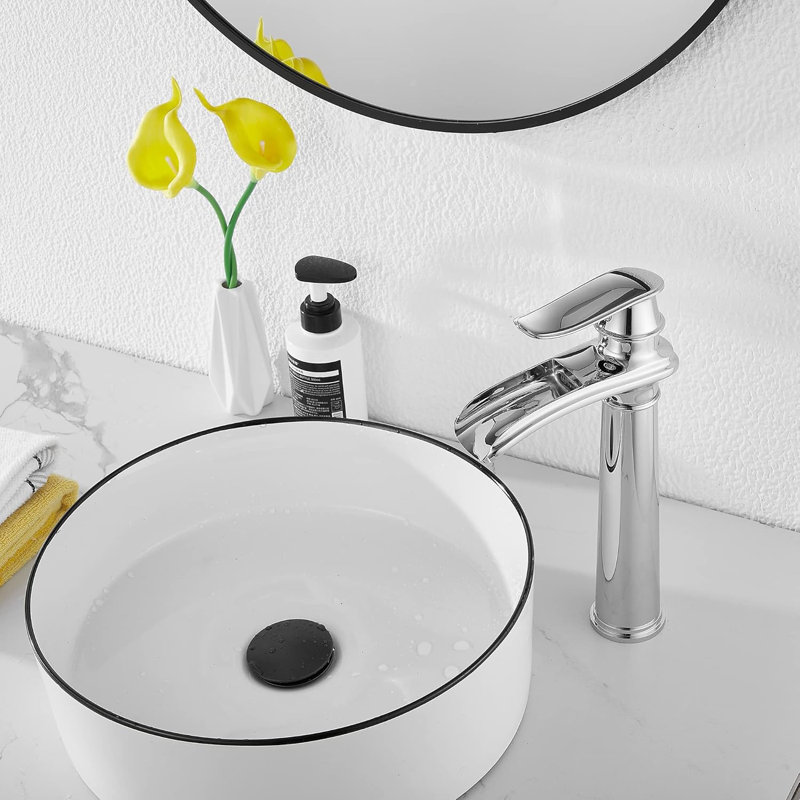 Robinet de salle de bains monotrou avec ensemble de drainage, Polished Chrome