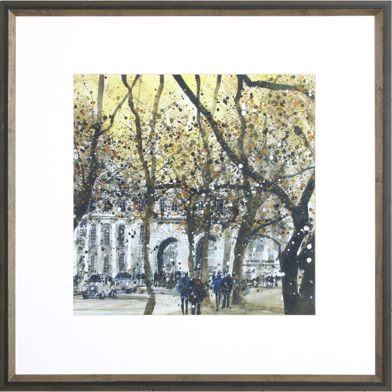 European Scene VIII - Peinture encadrée sur papier