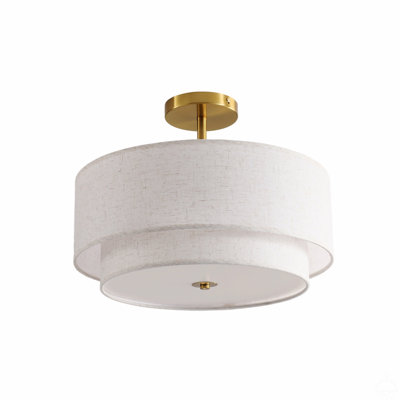 Plafonnier moderne 15 po, revêtement en tissu, plafonnier encastré
