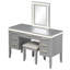 Meuble-lavabo 48 po avec miroir et lumières, coiffeuse de maquillage avec 7 tiroirs et tabouret rembourré, coiffeuse avec tiroir à design creux, pieds en bois d'hévéa