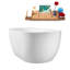Baignoire autoportante blanche brillante 55 po avec drain interne Streamline
