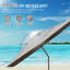Parasol de patio rectangulaire avec fonction de levage et d'inclinaison à manivelle (base non incluse)-1725633305