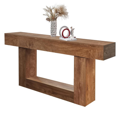 63 Inch Farmhouse Console Table for Entryway, Slim Wood Sofa Table Behind Couch with Storage, Rustic Hallway Furniture for Foyer, Entrance, Living Room