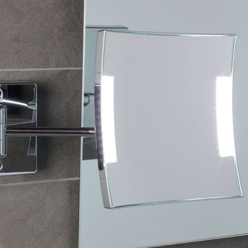 Quadrolo Flat Metal Lighted Wall Mirror