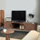 Meuble télé en bois récupéré de style industriel avec meuble de rangement pour salon