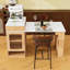 Îlot de cuisine avec table de salle à manger extensible, rangement double-face, prise de courant et tablettes réglables-208941649