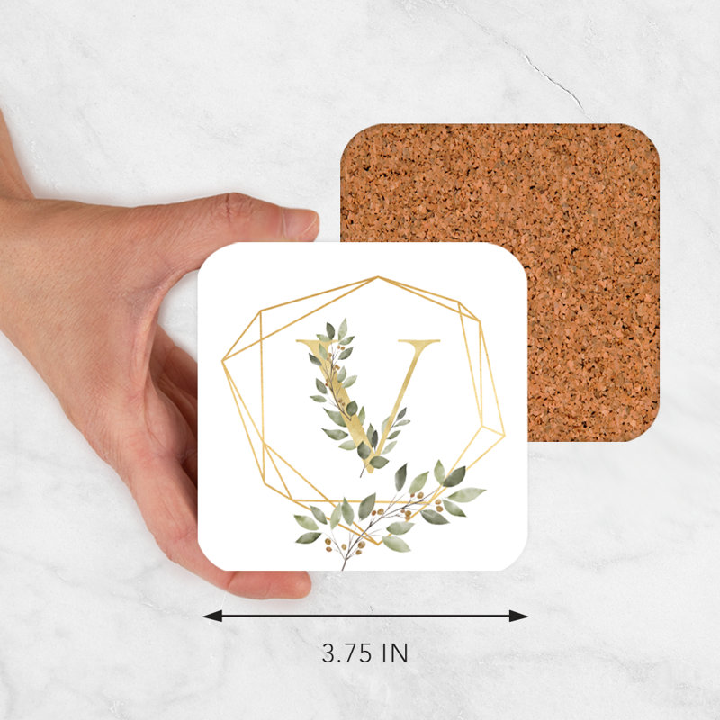 Cork Square 4 Piece Coaster Set, V