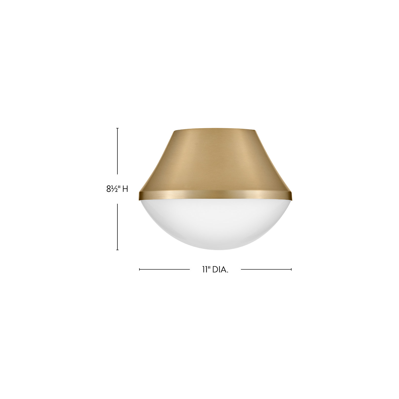 Carsyn Single Light Glass Flush Mount, Lacquered Brass