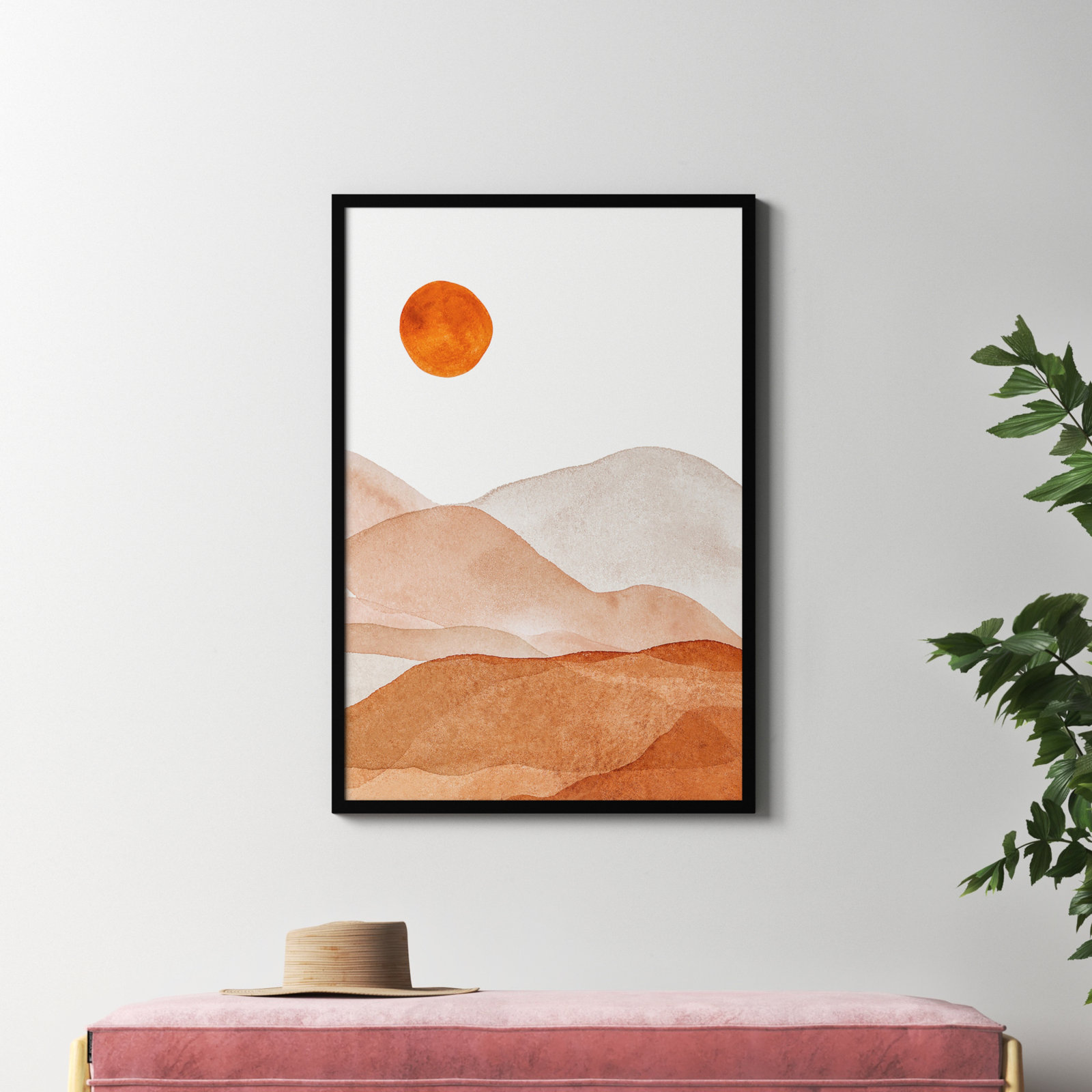 Doris "Mountain Range I" Print, Black, 41.25" H x 28.25" W x 0.88" D