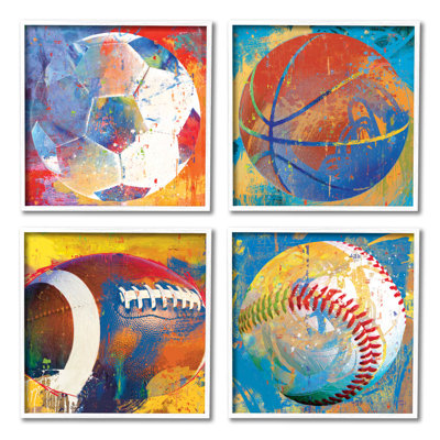 Ensemble de 4 balles de sports urbains collés encadrés par Savannah Miler