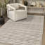 Tapis d'intérieur moderne rayé brun clair contemporain-1370280396