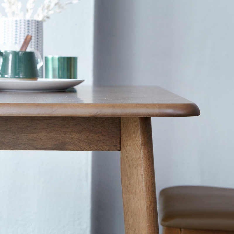 Gladkowski Oak Solid Wood Modern Dining Table, Walnut Top/Walnut Base