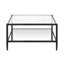 Hera 32" Wide Square Coffee Table with Mirror Shelf in Blackened Bronze-1655708425