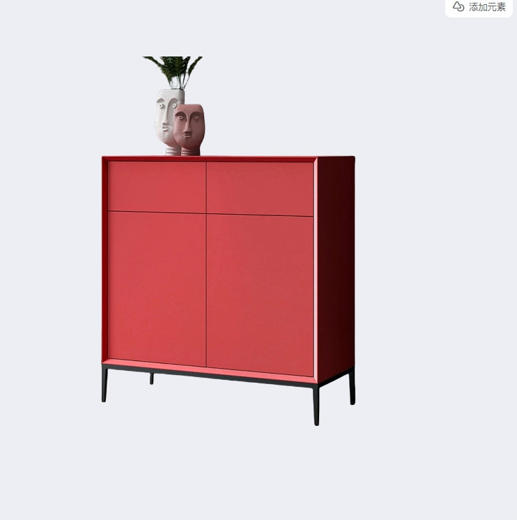 4 16 Pair Shoe Storage Cabinet, Red