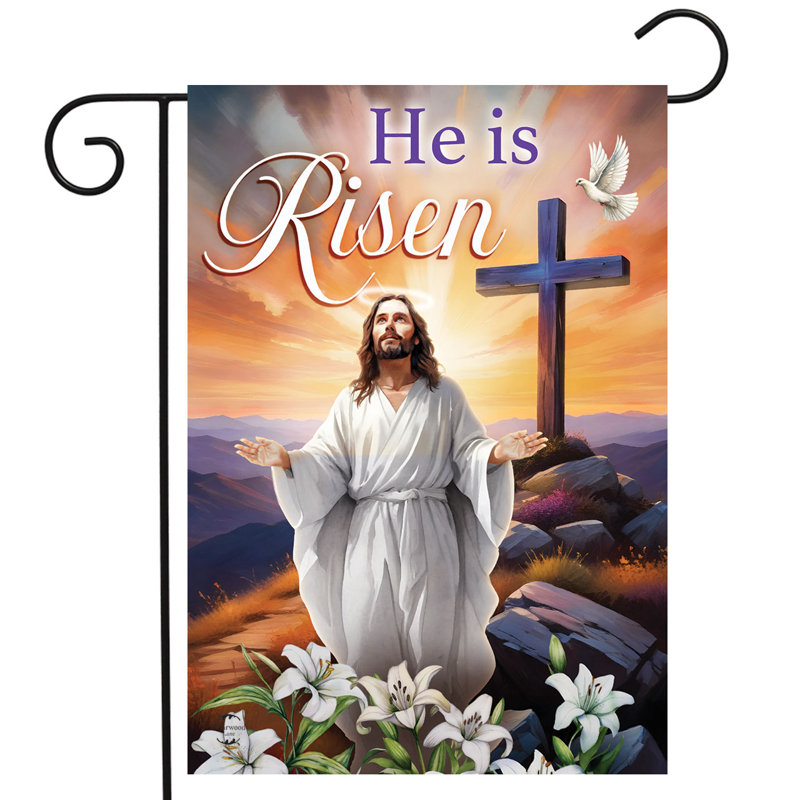Jésus est un drapeau de jardin ressuscité