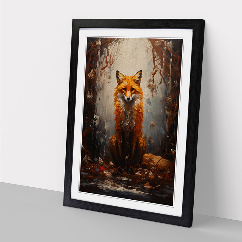 Fox Informel No.2 - Framed Print, Black Framed, 46cm H x 34cm W