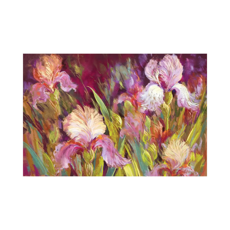 Irises All Day by Nel Whatmore - Wrapped Canvas Painting, 66.04 cm H x 45.72 cm W x 3.175 cm D