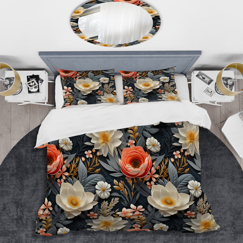 Ensemble de housse de couette Nature’S Exquis Floral Collage V - Floral, Housse de couette pour très grand lit et 2 très
