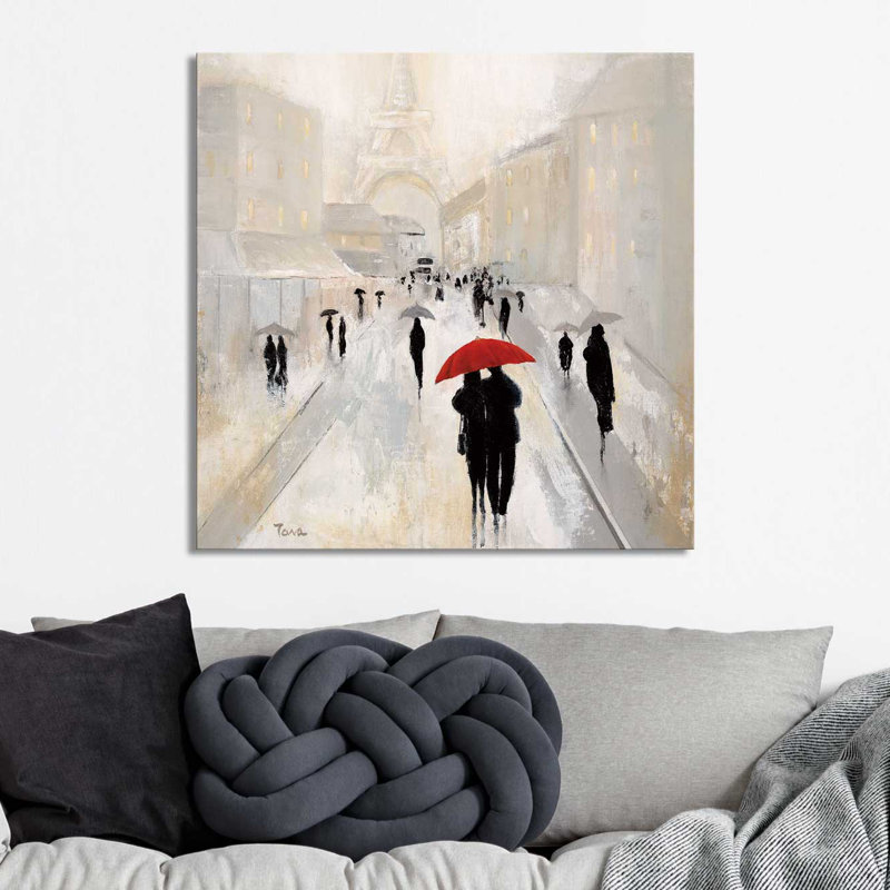 «Misty in Paris», reproduction de peinture acrylique sur toile, H 18 po x l 18 po x P 1 po, Toile tendue