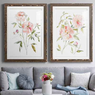 " Sketchbook Cottage Rose I " 2 - Pieces