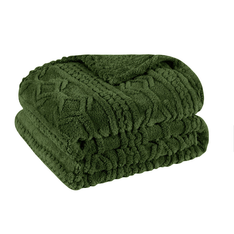 Literie moelleuse Boho, Vert, Jeté XL
