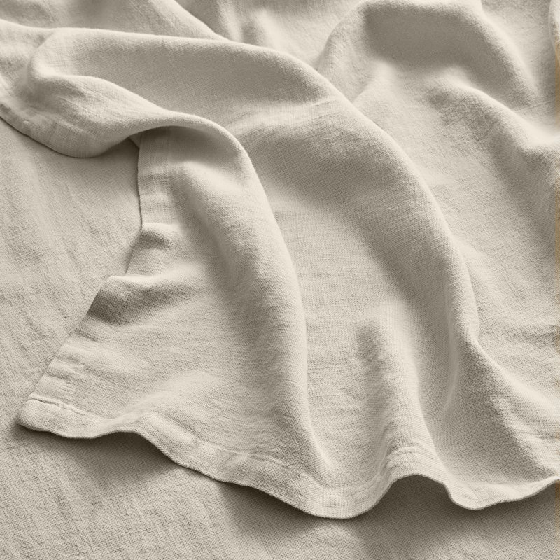 Rainy Hand Woven Throw Blanket, Putty