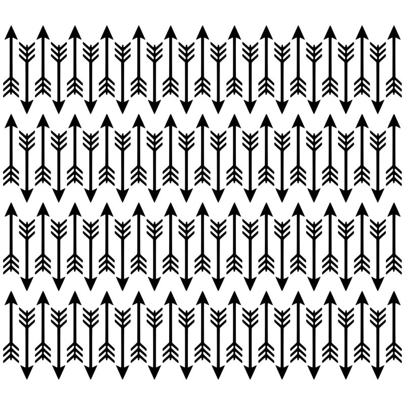 Décalcomanie murale flèches, H 2 po x l 10 po x P 0,8 po, Noir