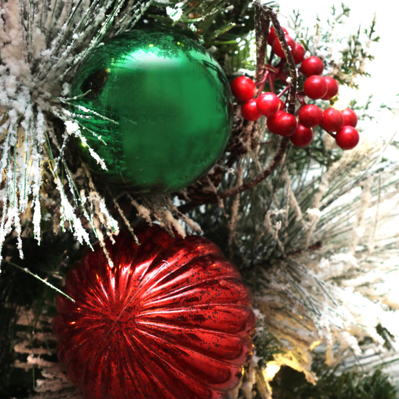 The Holiday Aisle® 30" General Store Frosted Wreath with LED Lights