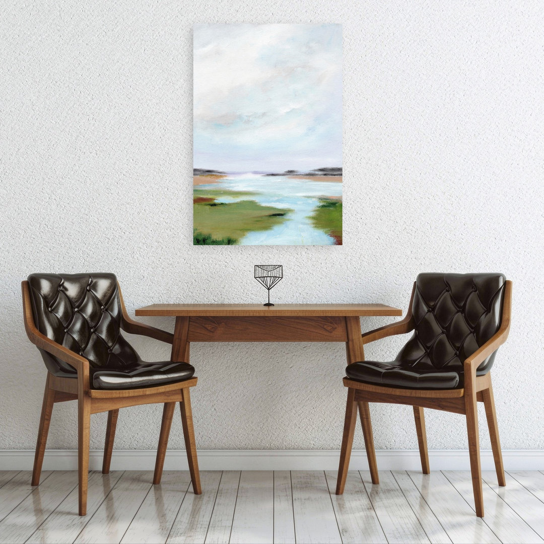 Serene Marsh Landscape Abstract Impressionist Peaceful Coastal Landscape Wall Art Print