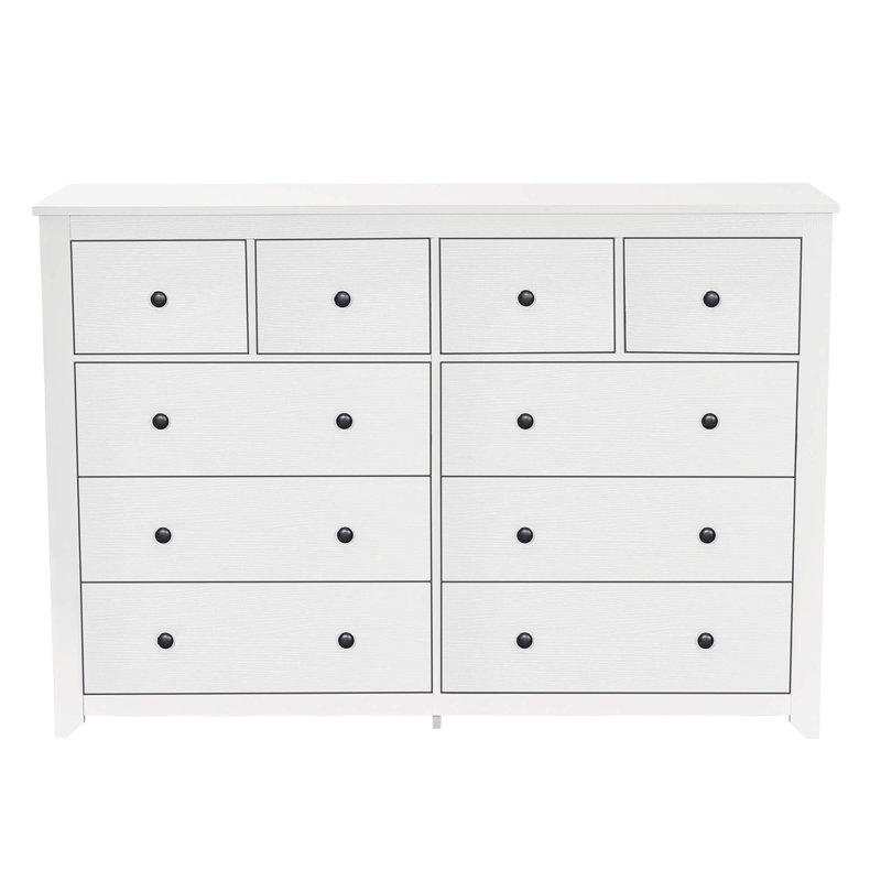 Commode moderne à 10 tiroirs pour la chambre à coucher - Large commode avec rangement spacieux, robuste et sécuritaire, Blanc