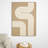 The Novogratz Canvas Textured Abstract Living Room Framed Wall Art with Tan Ribbed Curve Shapes