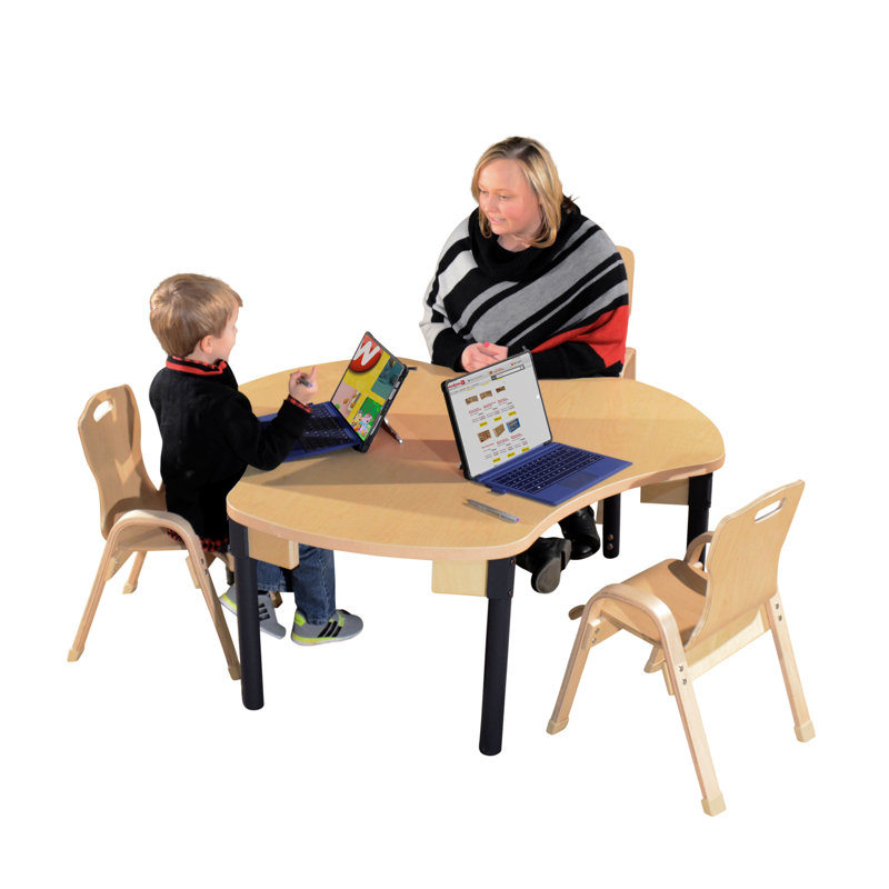 Synergy Adjustable Novelty 3 Students Activity Table, 18" H x 44" W x 48" D, No